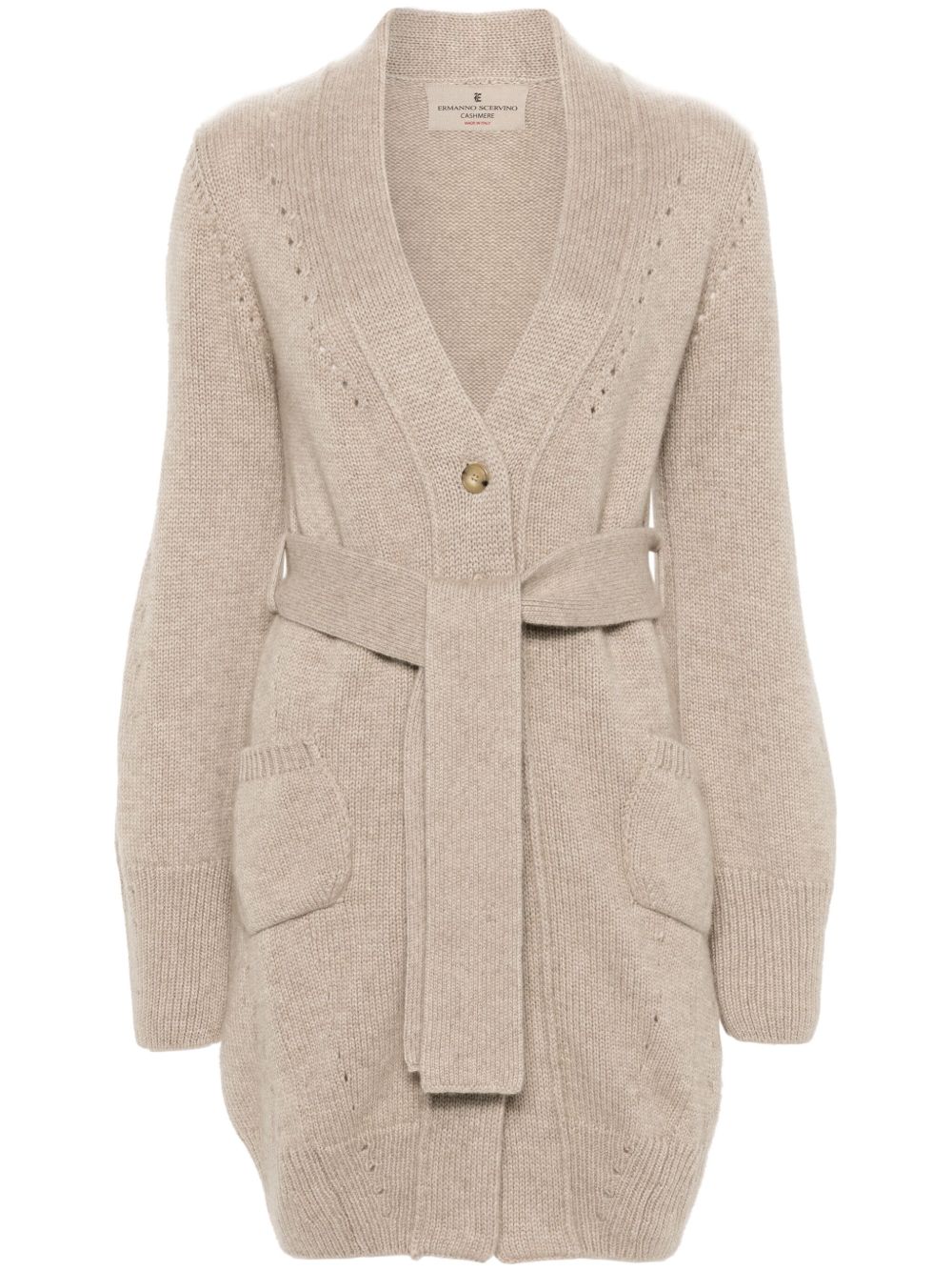 Ermanno Scervino 束腰羊绒开衫 - 褐色