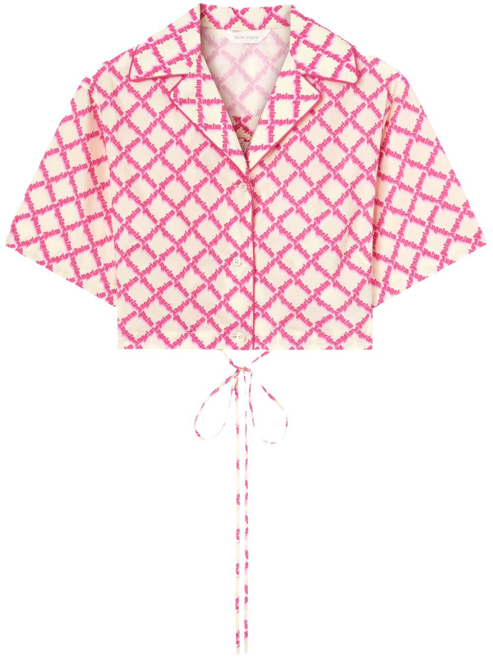 Palm Angels logo交叉带衬衫 - 粉色