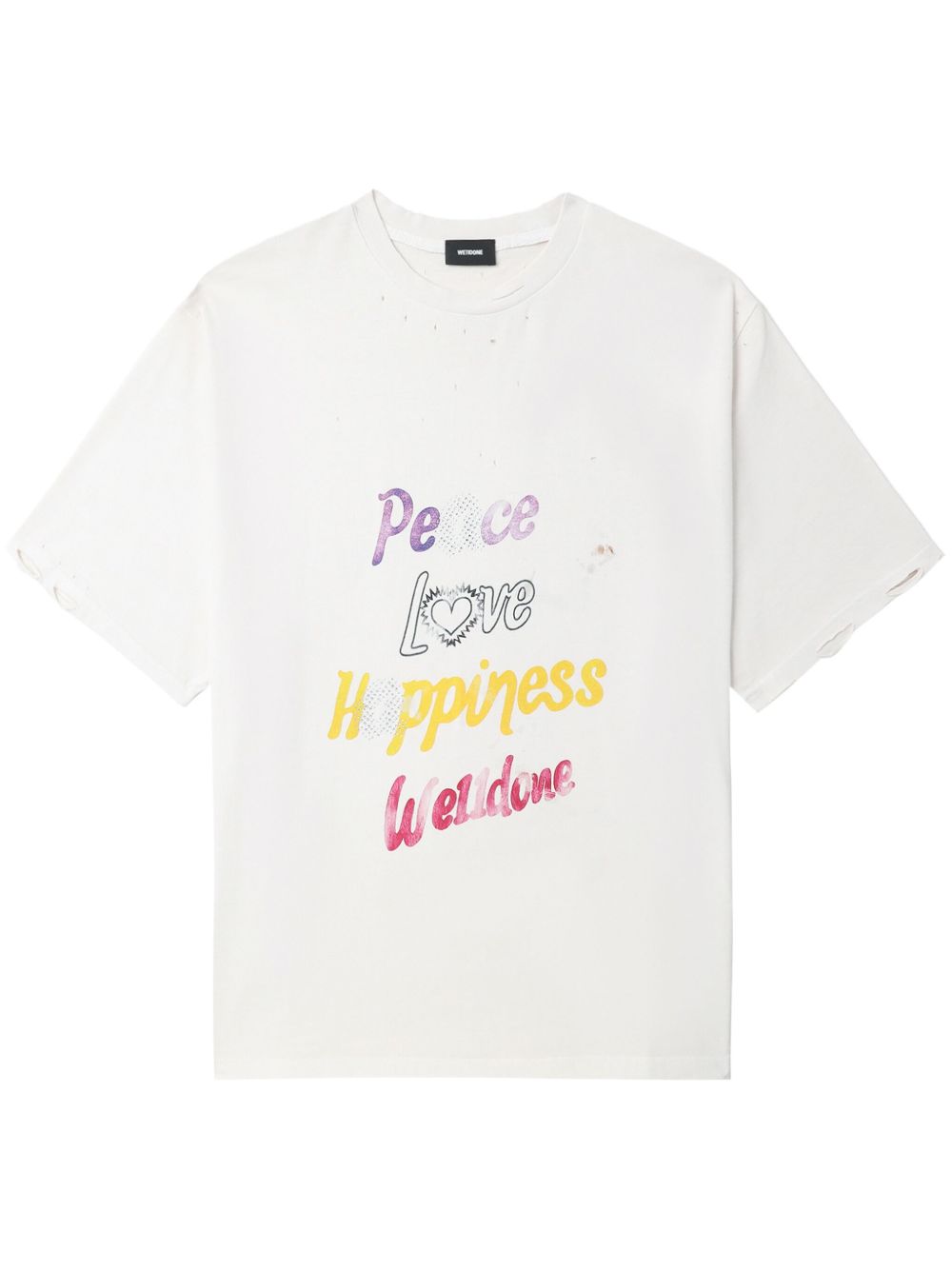 We11done Peace logo印花T恤 - 白色
