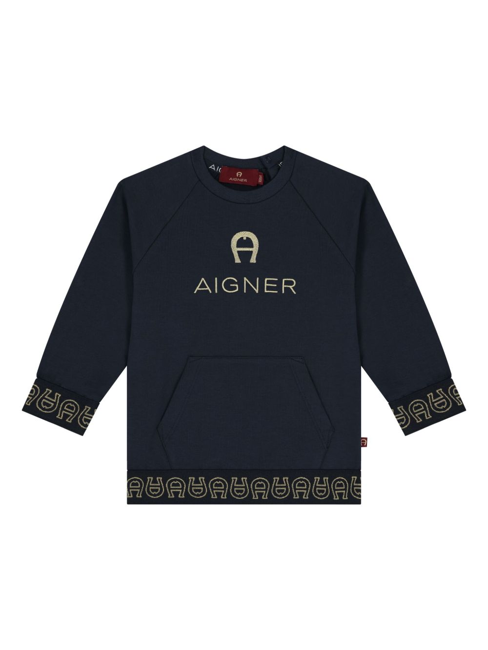 Aigner Kids logo刺绣卫衣 - 蓝色