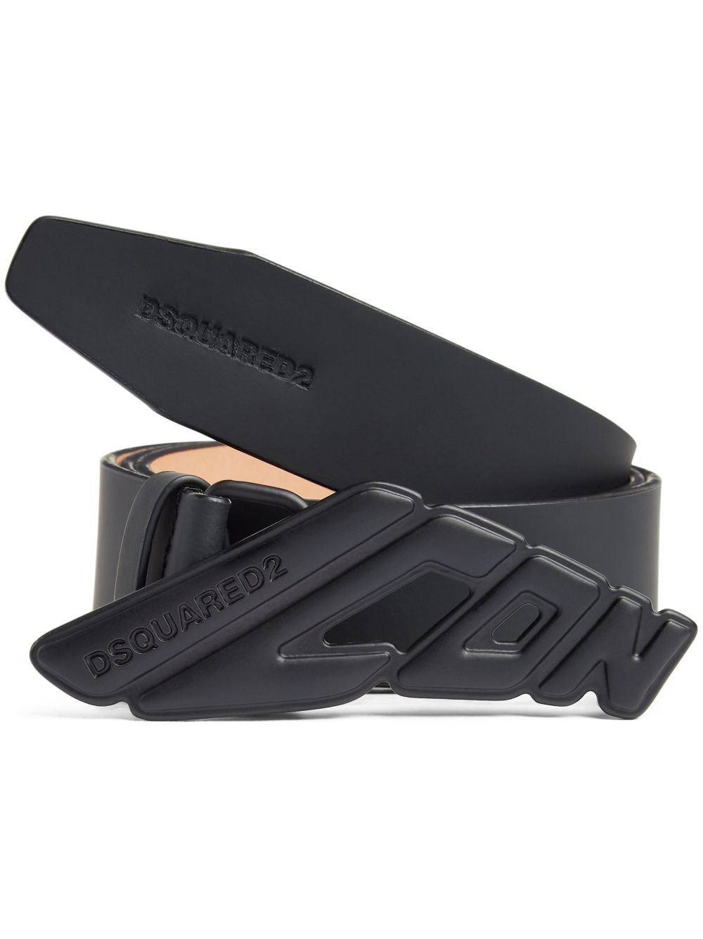 DSQUARED2 Icon logo扣环腰带 - 黑色