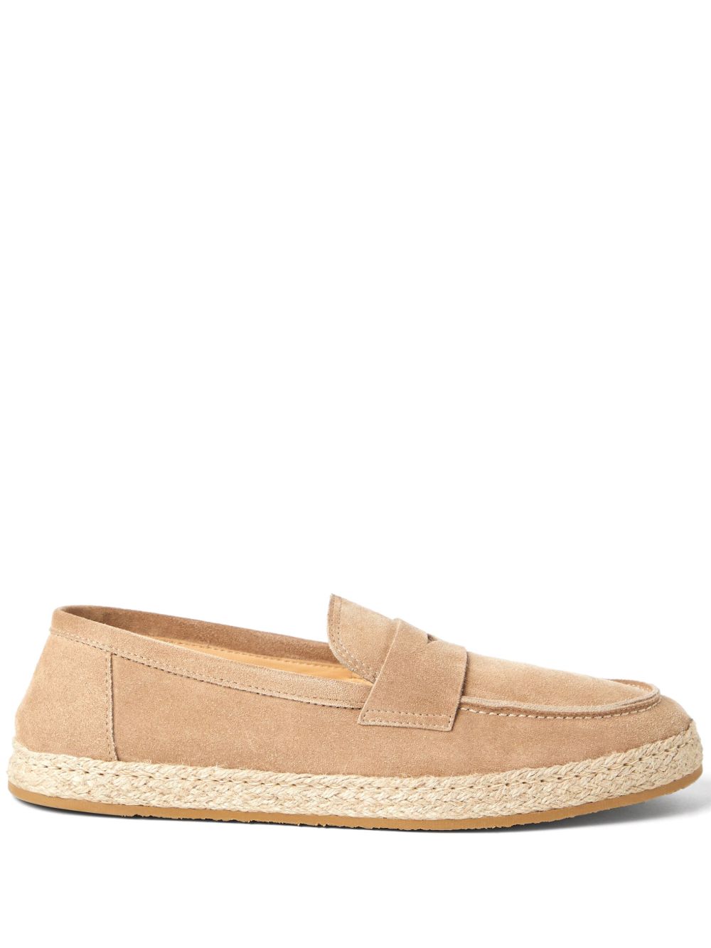 Brunello Cucinelli 绒面皮经典草编鞋 - 中性色