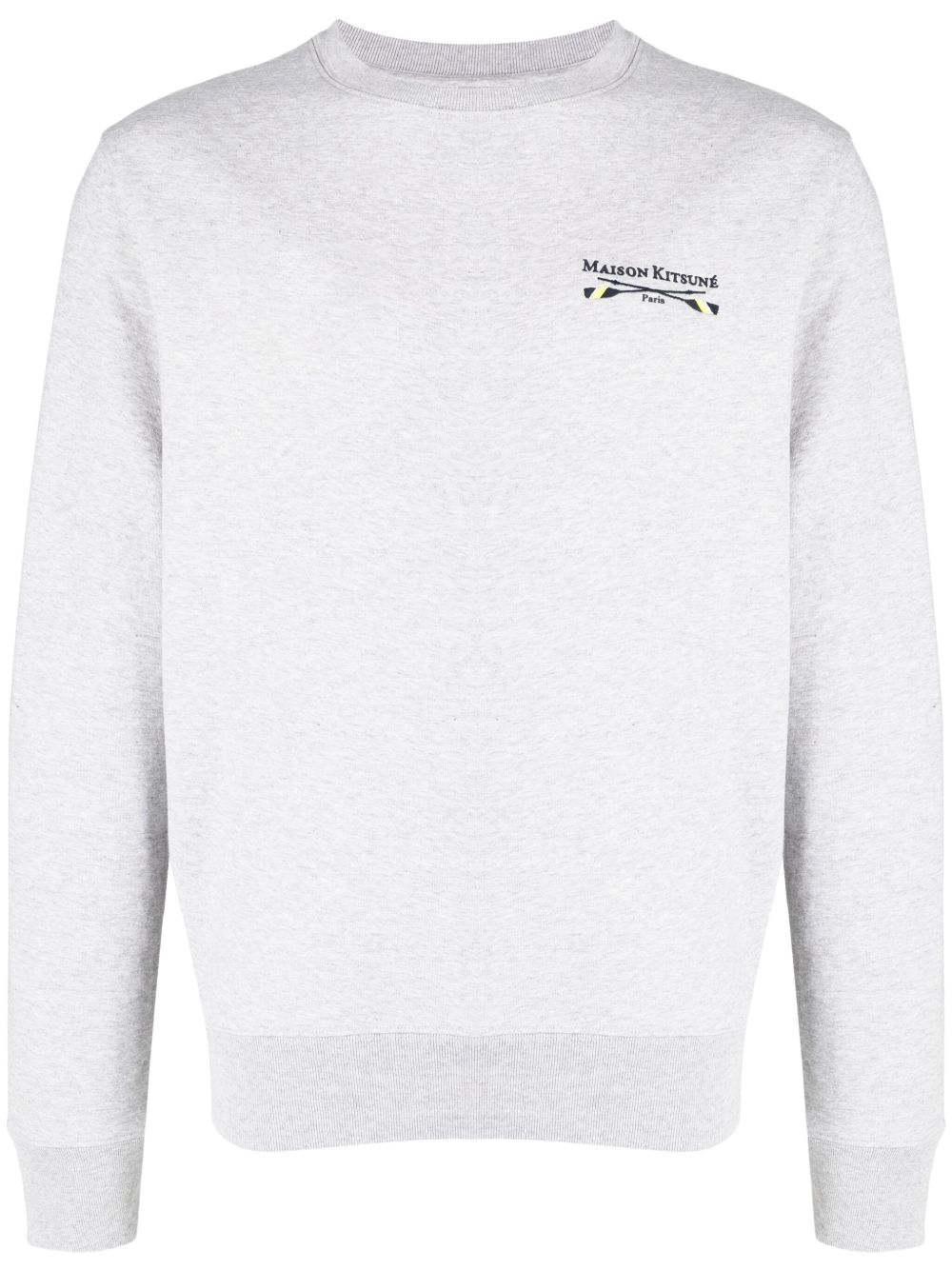 Maison Kitsuné logo刺绣棉卫衣 - 灰色