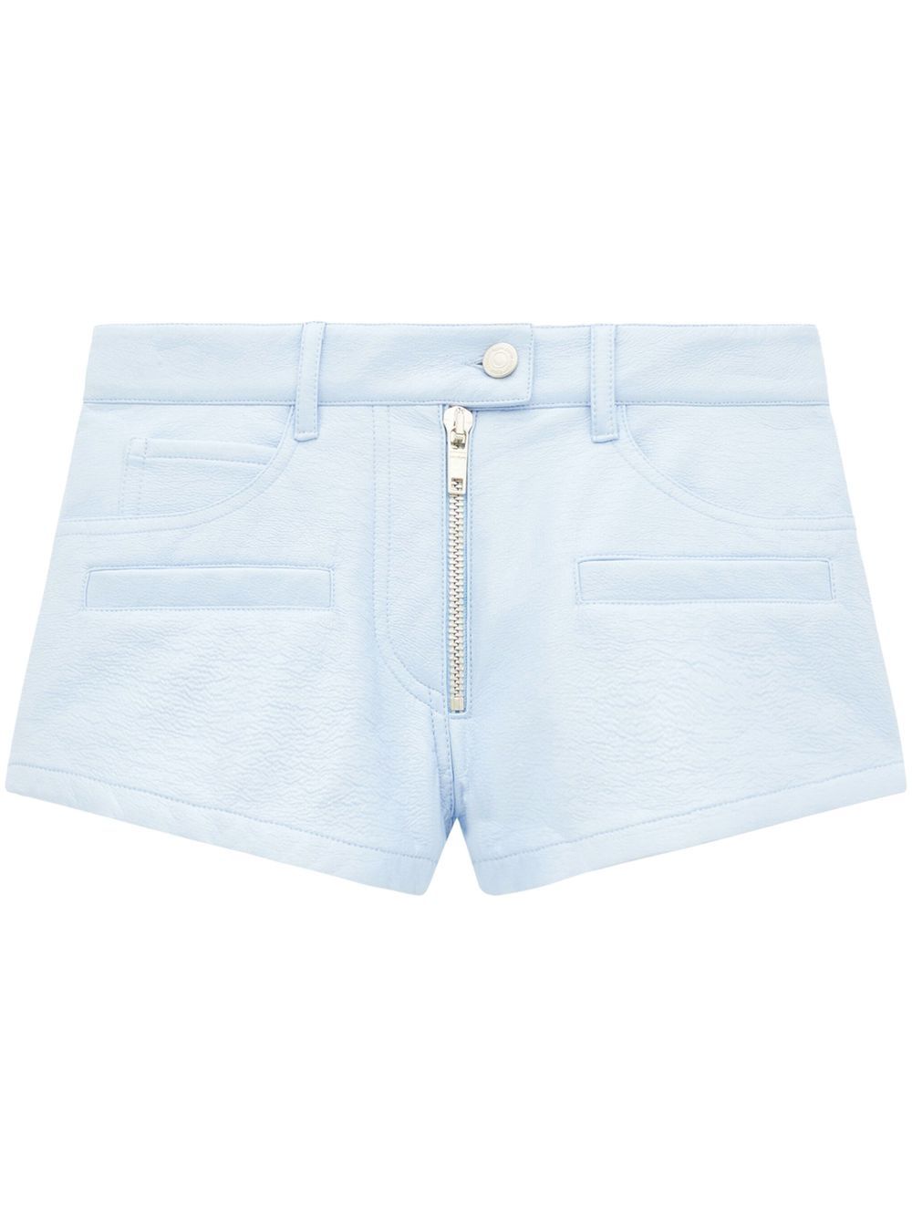 Courrèges 经典漆光面料短裤 - 蓝色