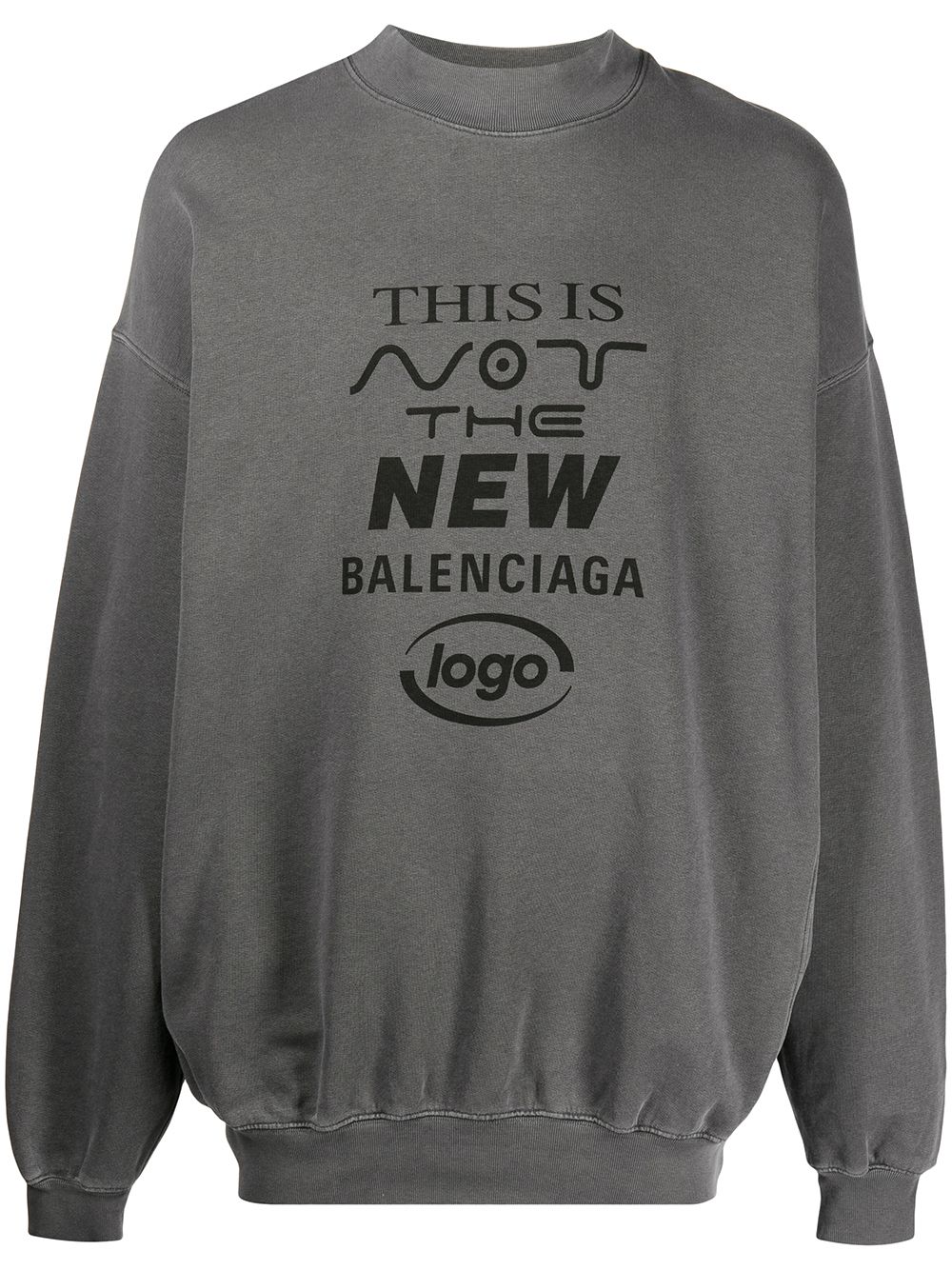 Balenciaga New logo印花卫衣 - 灰色
