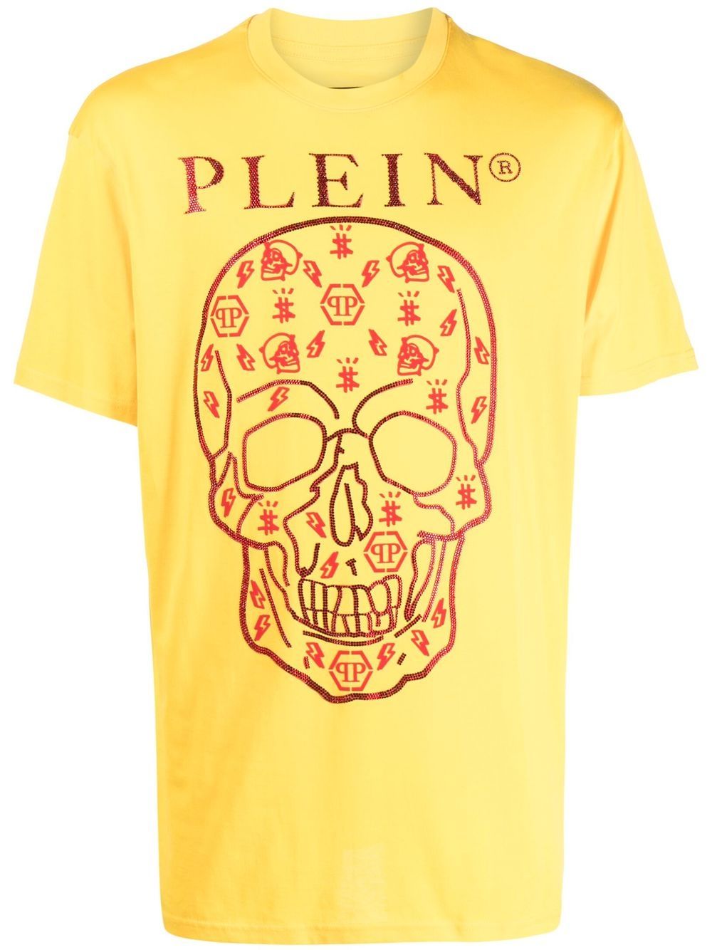 Philipp Plein 骷髅头细节T恤 - 黄色