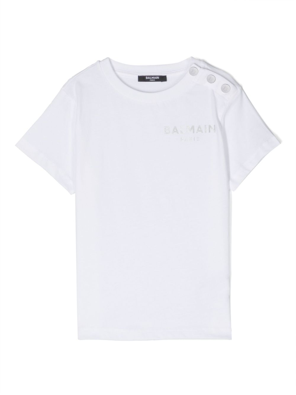 Balmain Kids logo印花棉T恤 - 白色
