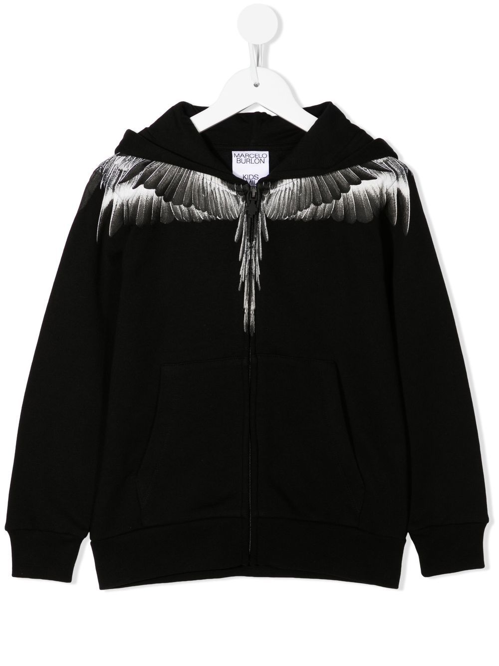 Marcelo Burlon County Of Milan Kids Icon Wings 拉链连帽衫 - 黑色