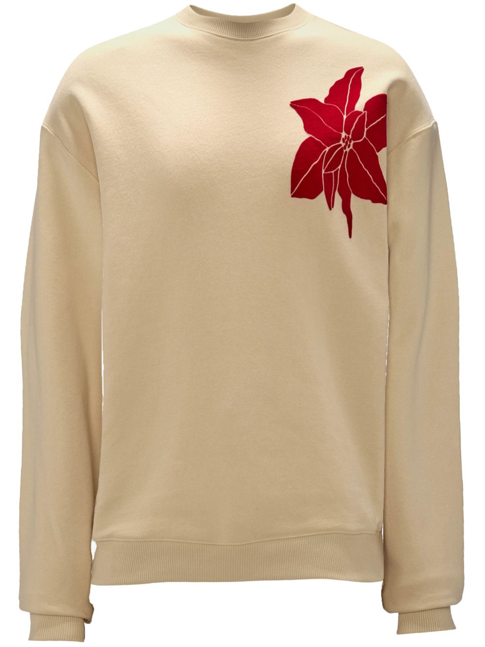 JW Anderson 花卉图案圆领卫衣 - 中性色