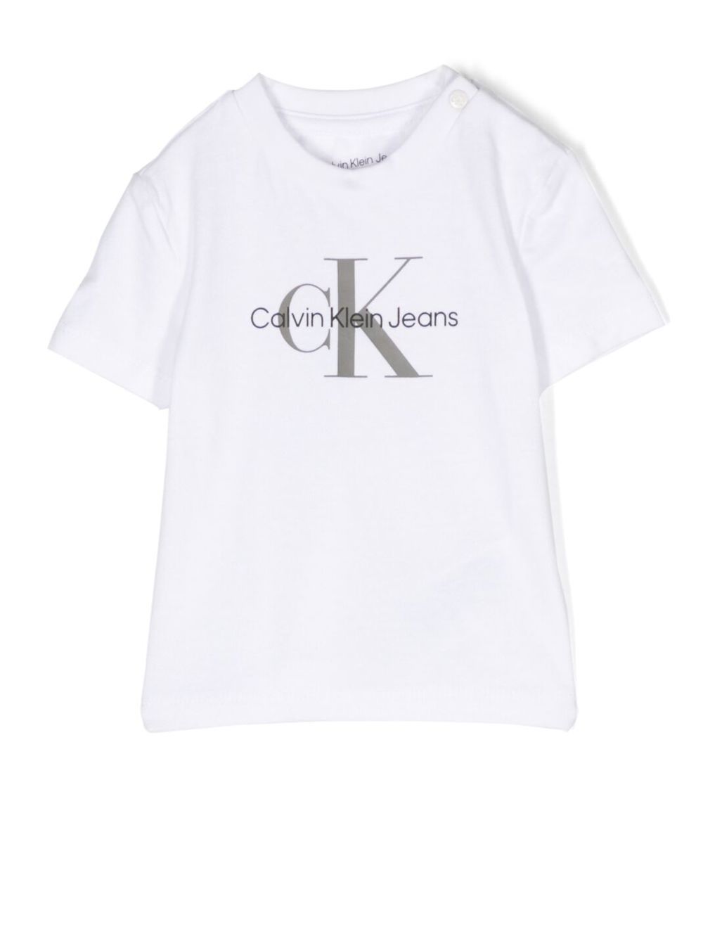 Calvin Klein Kids logo印花短袖T恤 - 白色