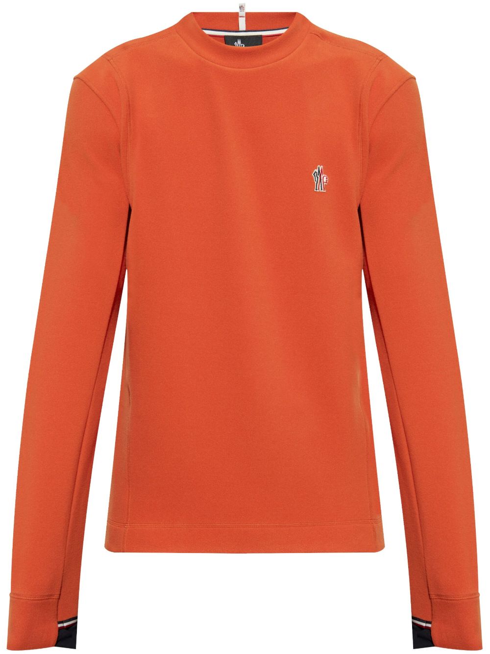 Moncler Grenoble logo刺绣毛衣 - 橘色