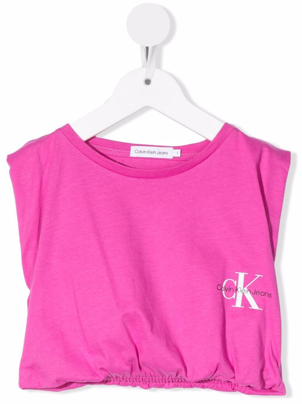 Calvin Klein Kids logo印花盖袖T恤 - 粉色
