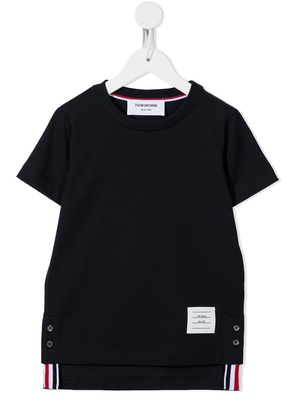 Thom Browne Kids 平纹针织短袖T恤 - 蓝色