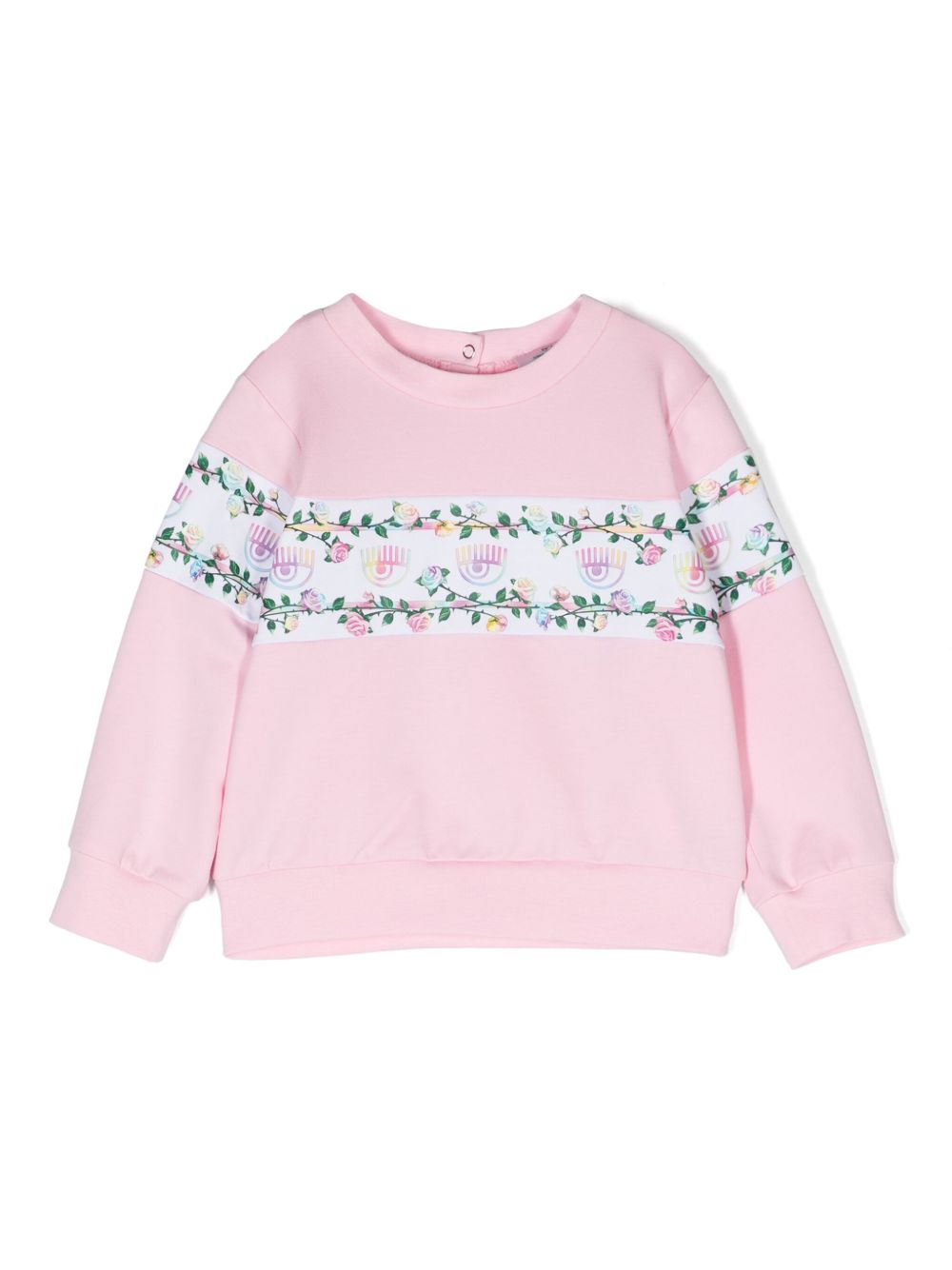 Chiara Ferragni Kids Eyelike 图案条纹卫衣 - 粉色