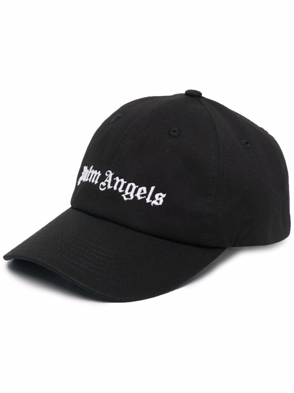 Palm Angels logo刺绣棉棒球帽 - 黑色