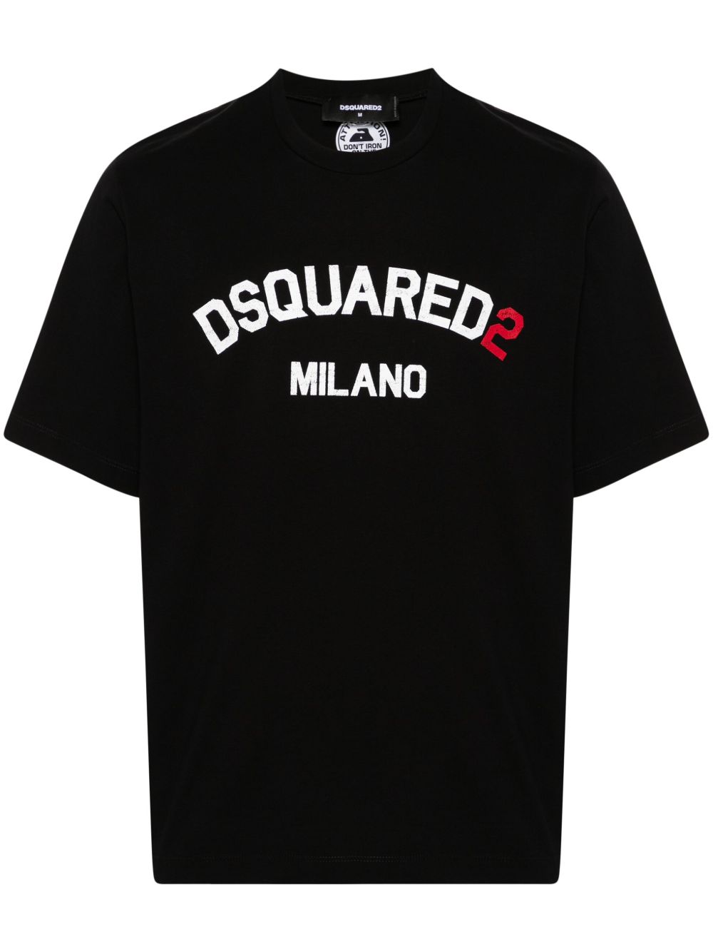 DSQUARED2 logo印花棉T恤 - 黑色