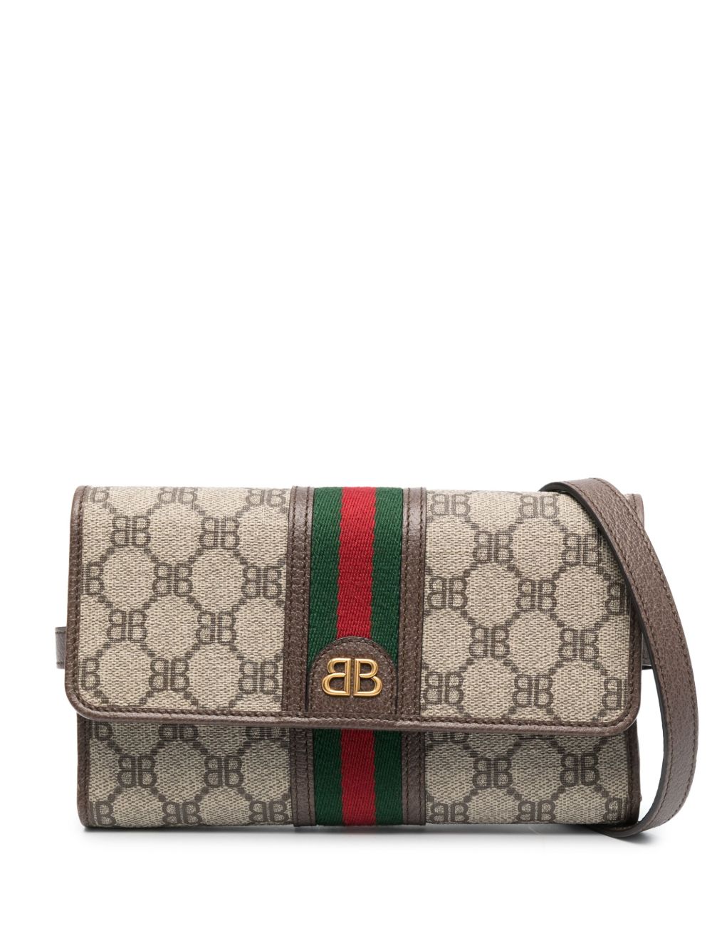 Balenciaga Pre-Owned x Gucci The Hacker Project 饰带钱包 - 褐色