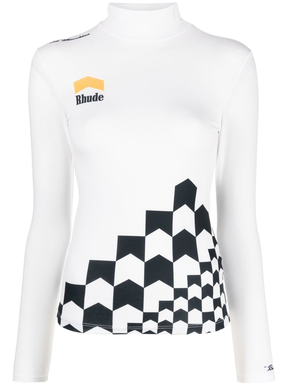 RHUDE 高领长袖T恤 - 白色