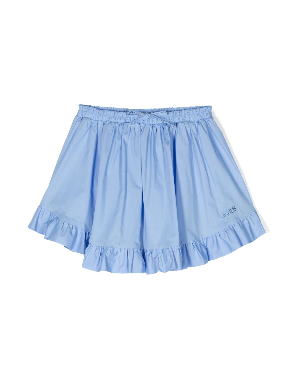 MSGM Kids logo刺绣半身裙 - 蓝色