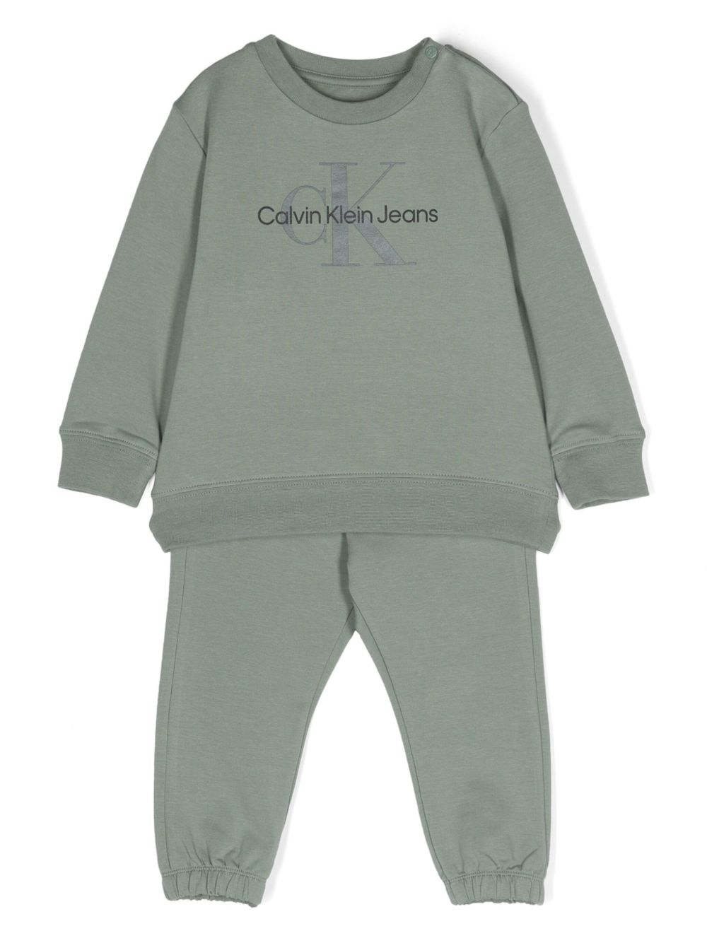 Calvin Klein Kids logo印花运动套装 - 绿色