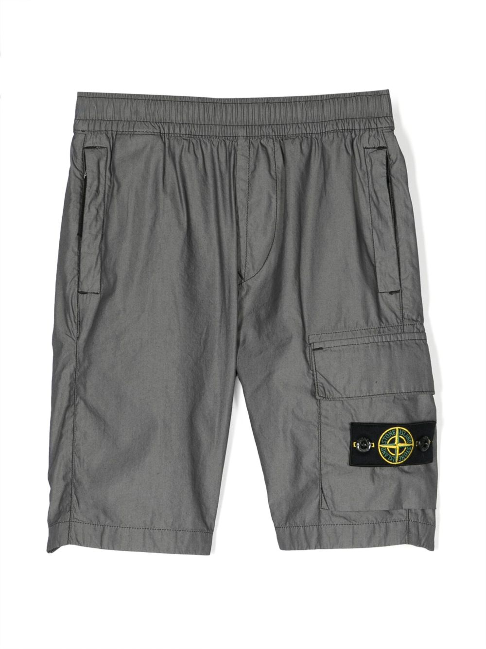 Stone Island Junior 标贴运动短裤 - 灰色