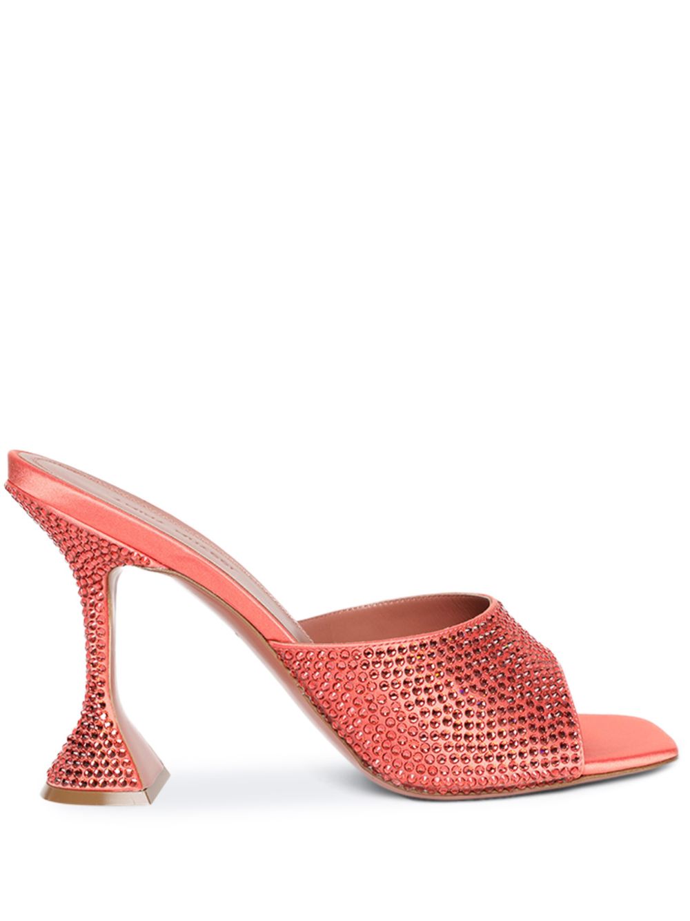 Amina Muaddi Lupita Crystal Slipper 高跟穆勒鞋 - 橘色