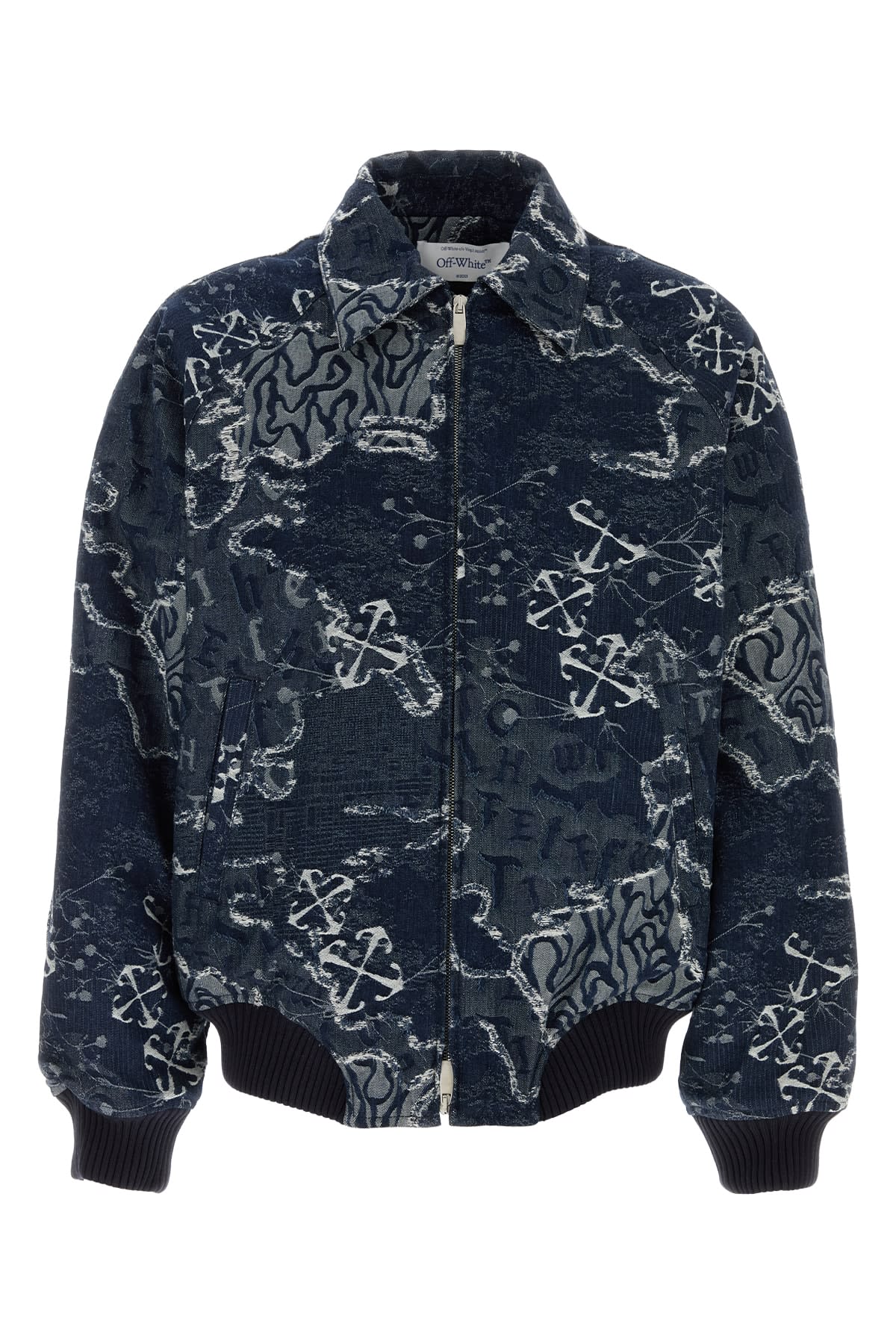 Off-White Blue Jacquard Bomber Jacket