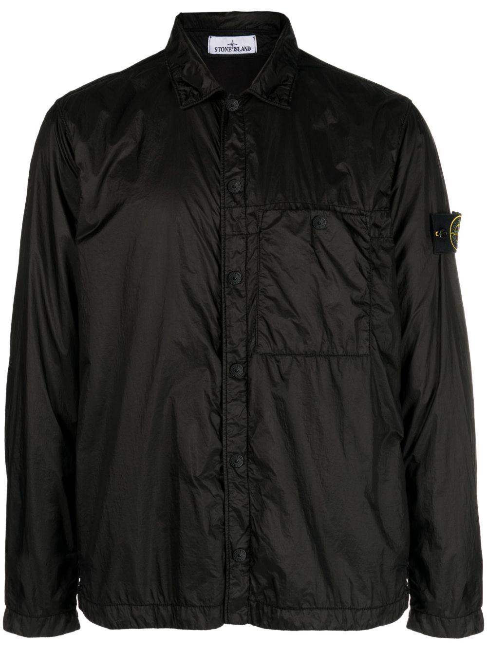 Stone Island 罗盘图案衬衫式夹克 - 黑色