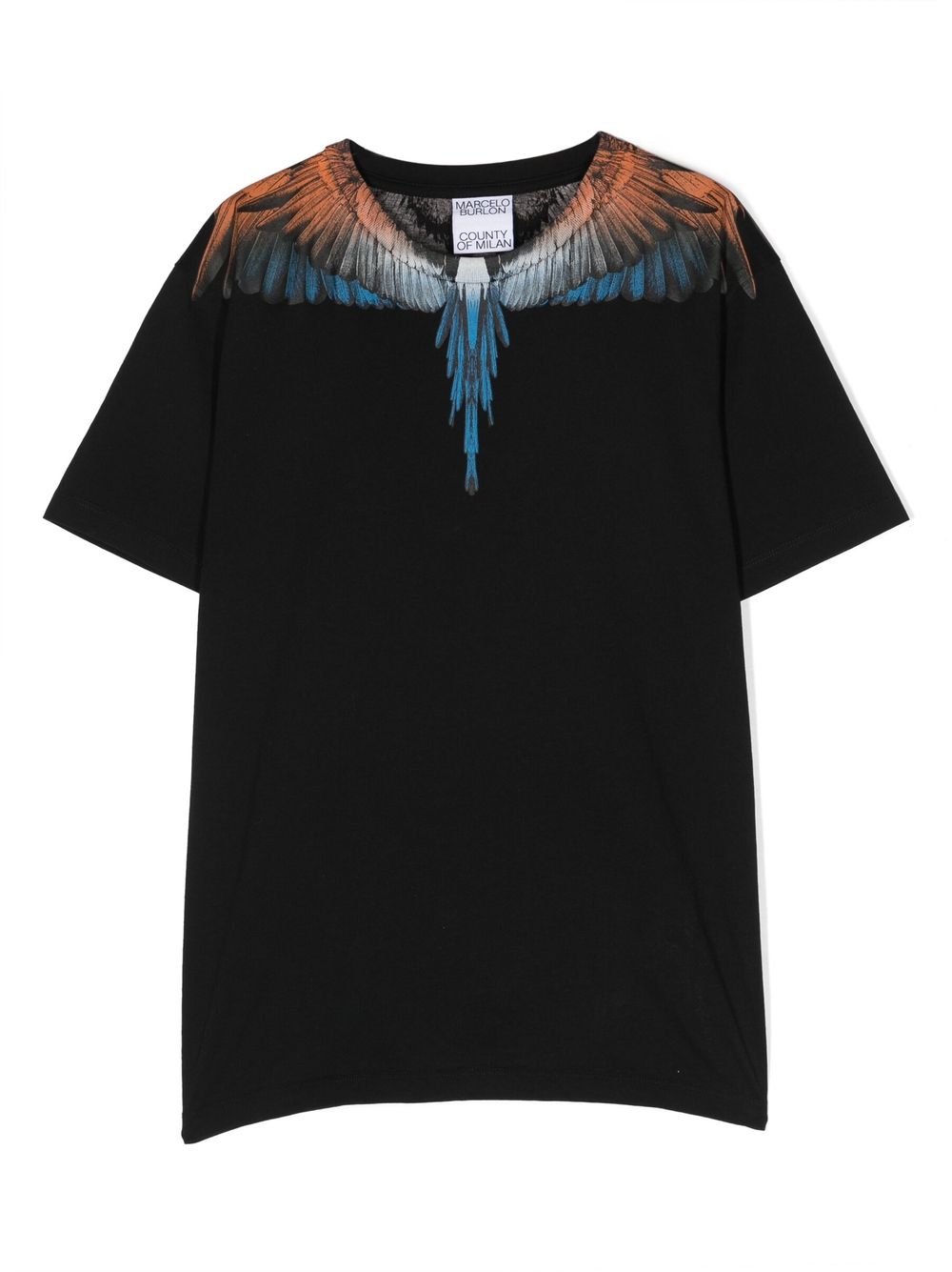Marcelo Burlon County Of Milan Kids 图案印花棉T恤 - 黑色