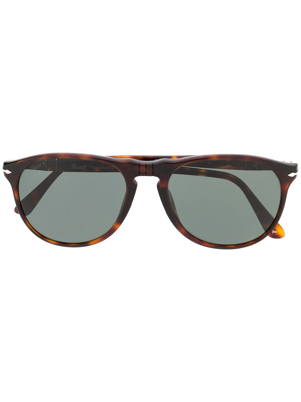 Persol 玳瑁纹圆框太阳眼镜 - 褐色