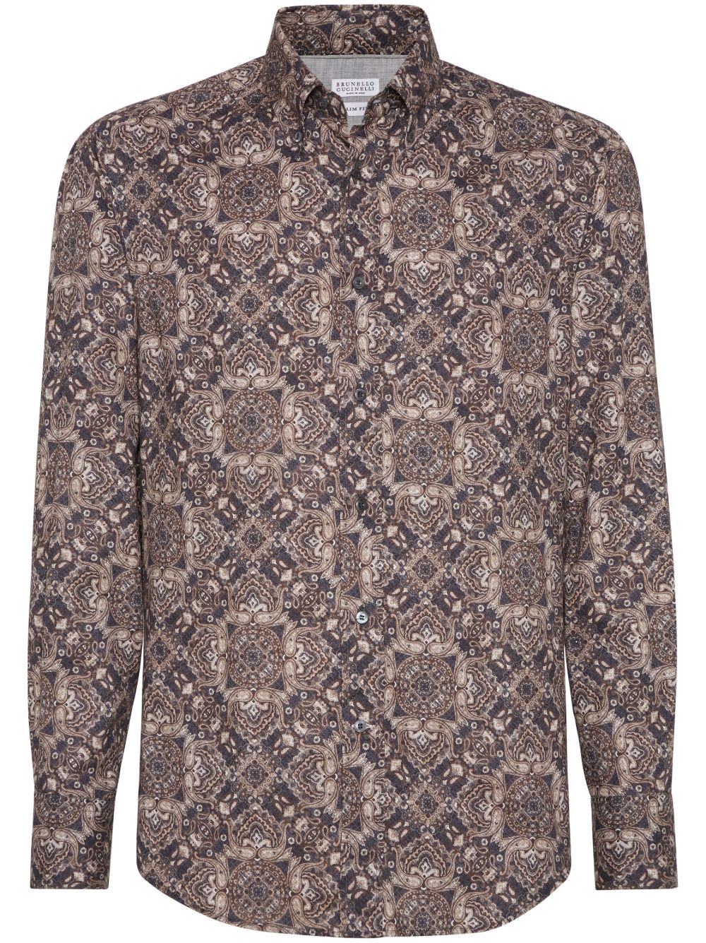 Brunello Cucinelli 棉斜纹布衬衫 - 中性色