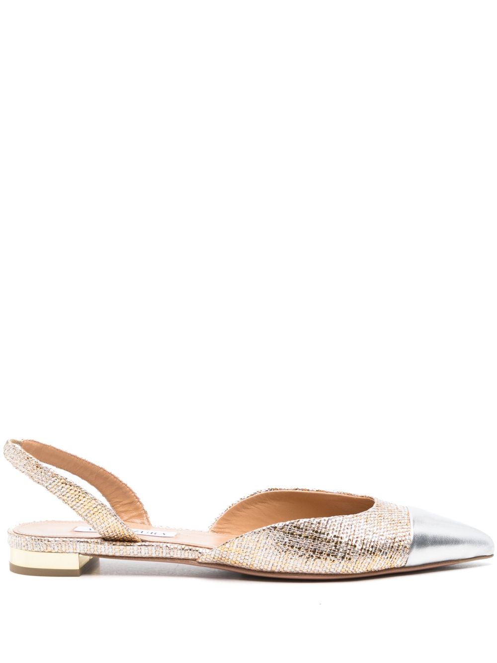 Aquazzura Milanese 平底鞋 - 金色