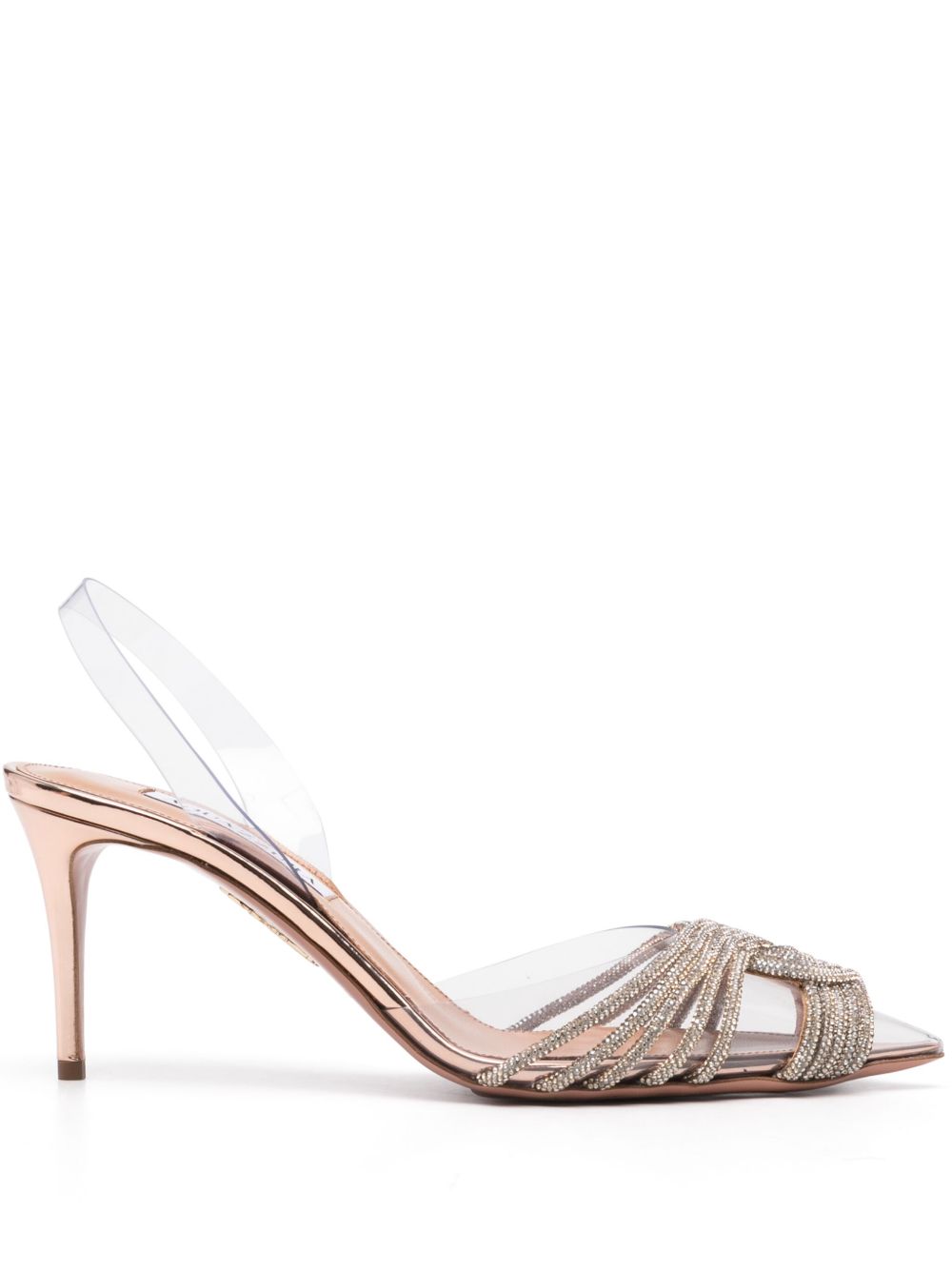 Aquazzura Gatsby Plexi Sling 高跟鞋 - 金色