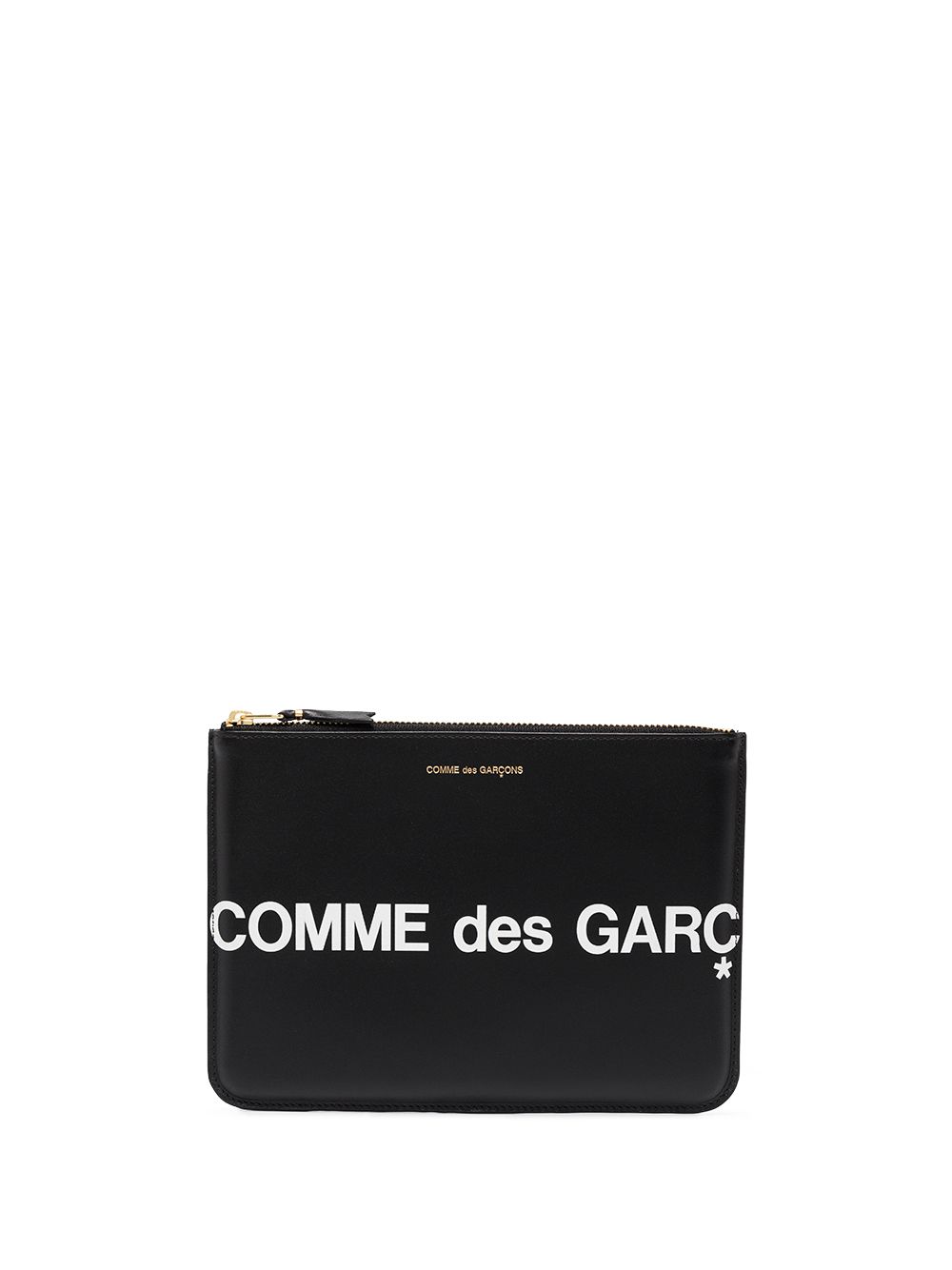 Comme Des Garçons Wallet logo印花皮质小袋 - 黑色
