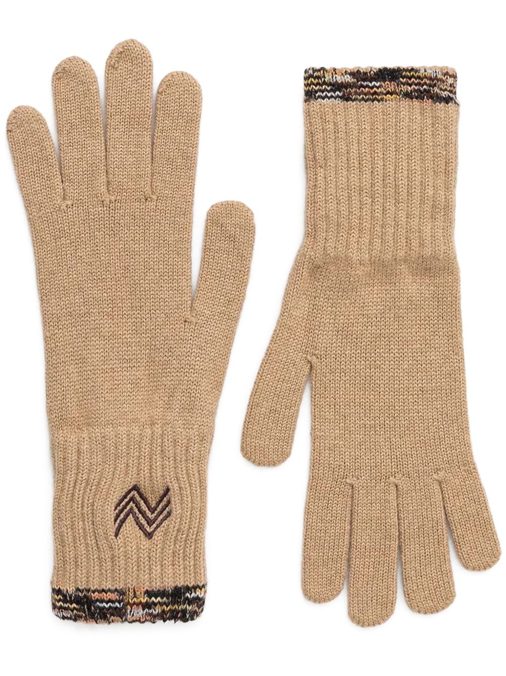 Missoni logo-embroidered gloves - 中性色