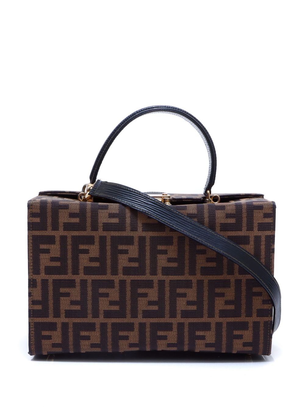 Fendi Pre-Owned Zucca 提花双向化妆包 - 褐色
