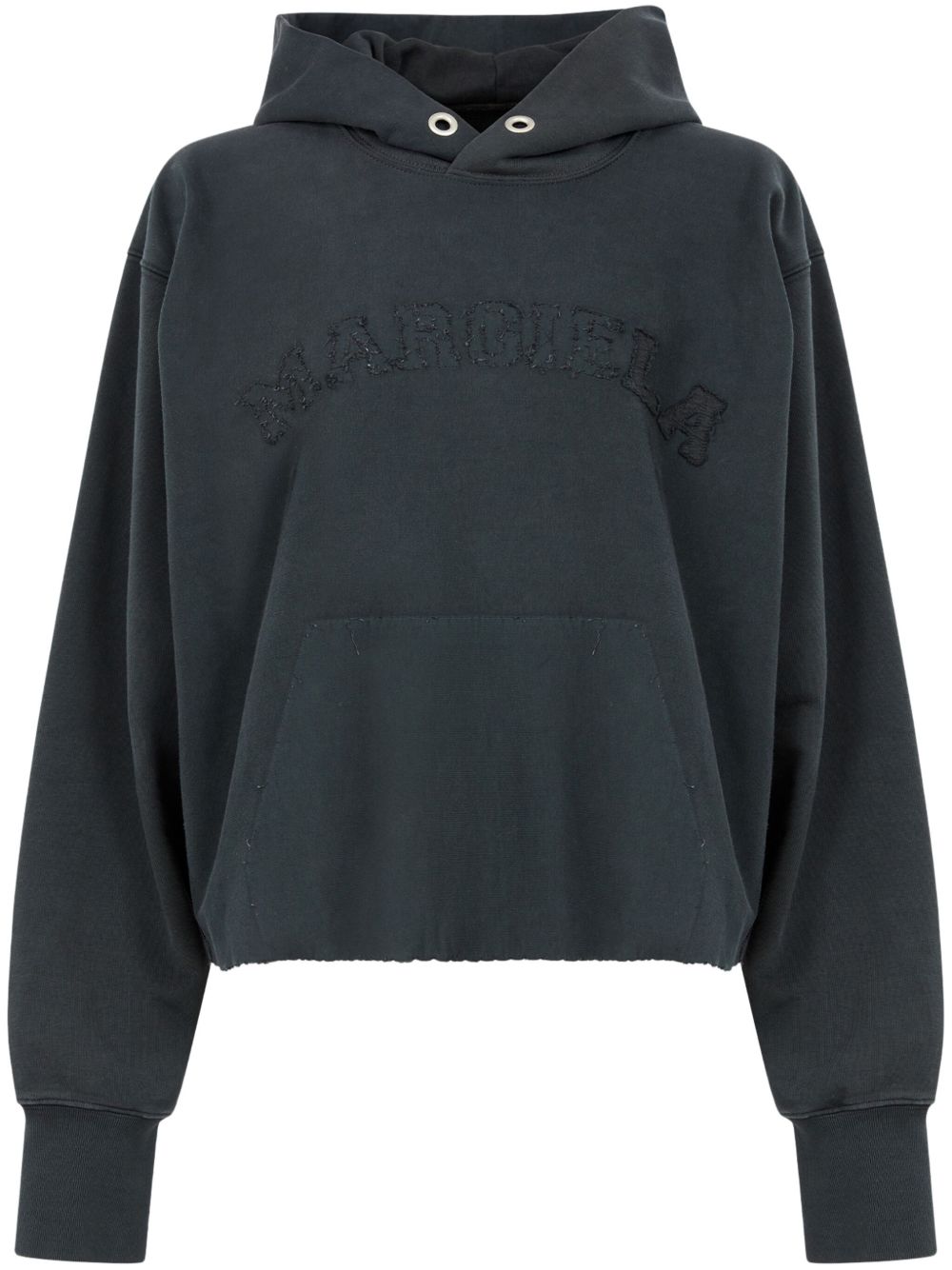Maison Margiela logo刺绣棉连帽衫 - 灰色