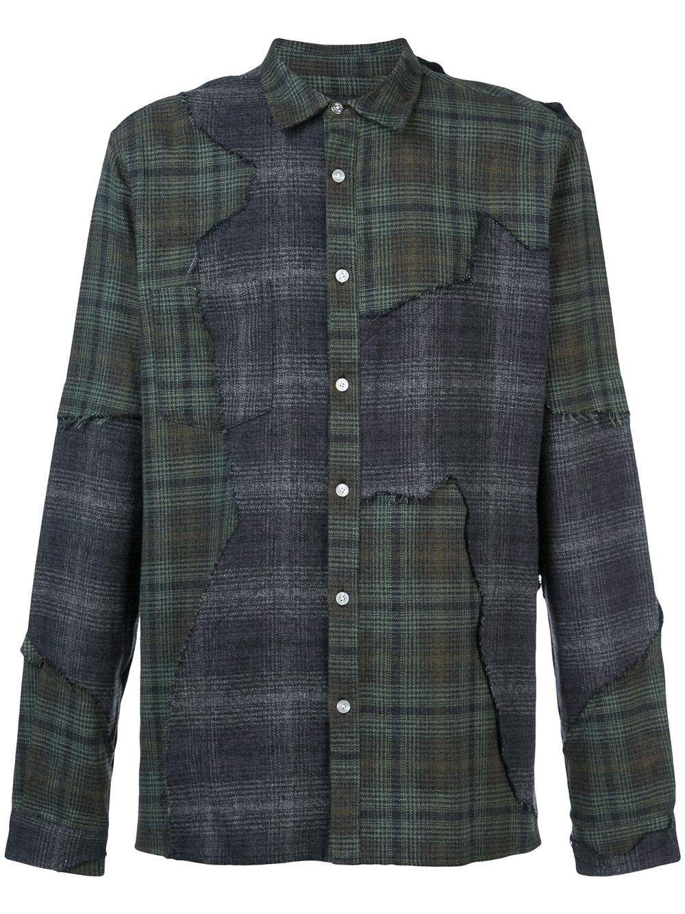 Mostly Heard Rarely Seen distressed plaid shirt - 绿色