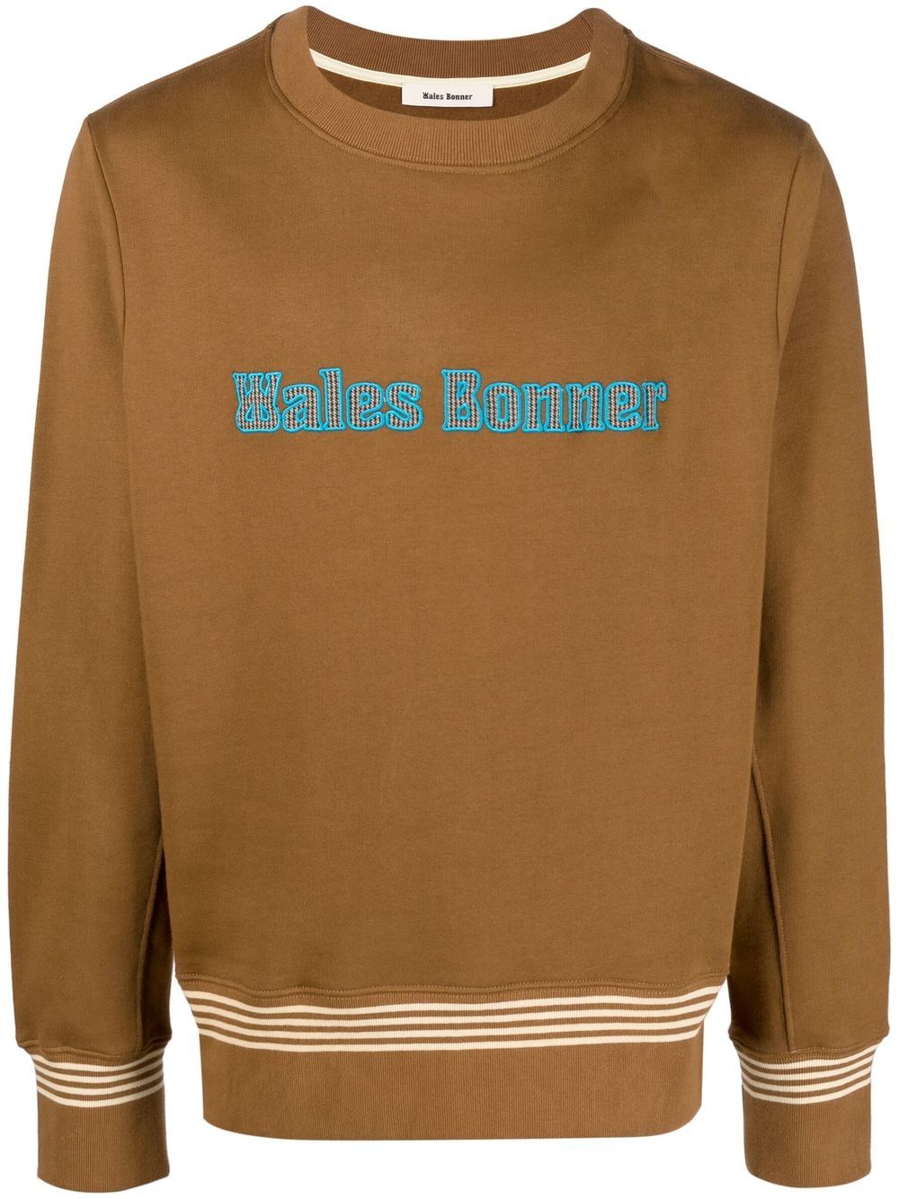 Wales Bonner logo刺绣圆领卫衣 - 褐色