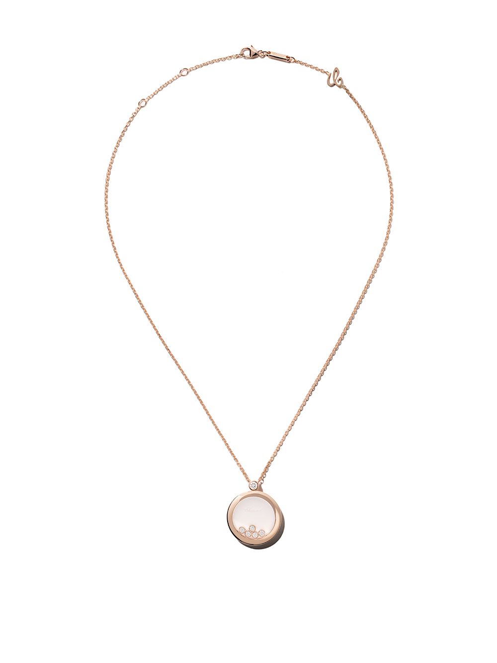 Chopard 18k玫瑰金Happy Diamonds Icons吊坠项链 - 粉色