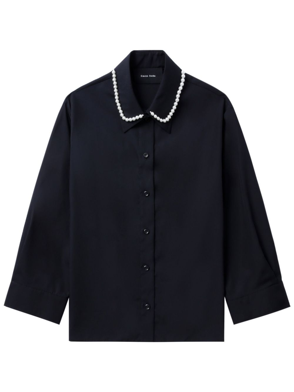 Simone Rocha 珠饰细节衬衫 - 黑色
