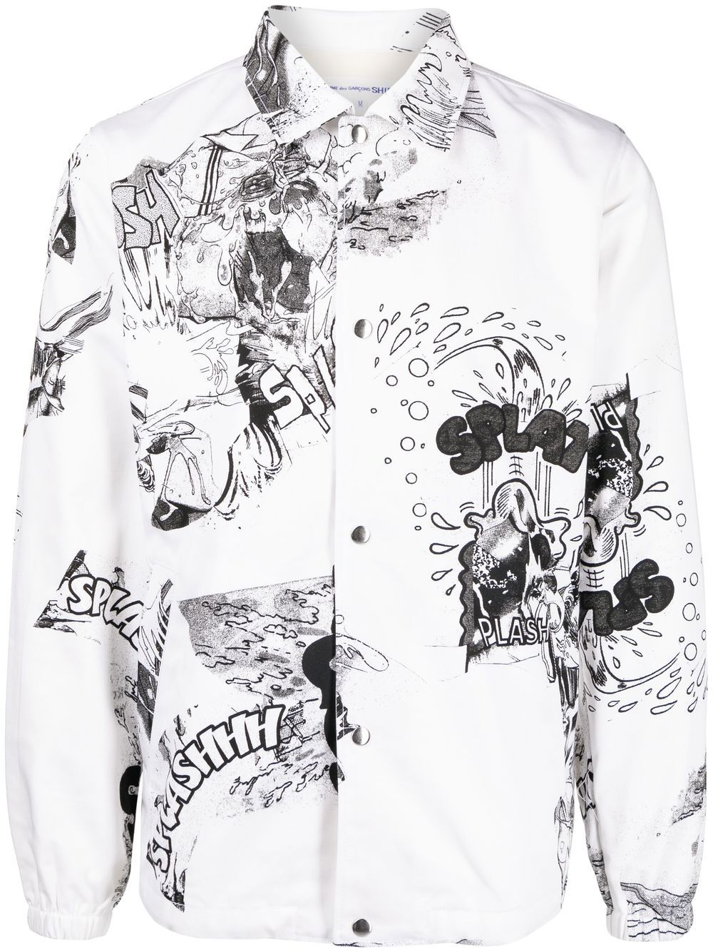 Comme Des Garçons Shirt 图案印花衬衫式夹克 - 白色