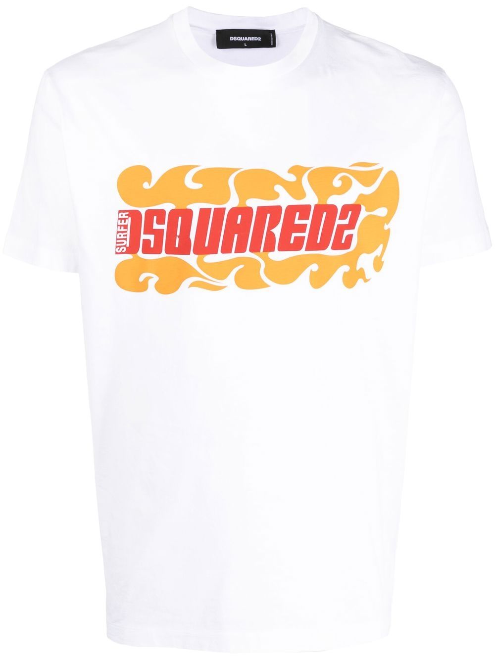 DSQUARED2 logo印花棉T恤 - 白色