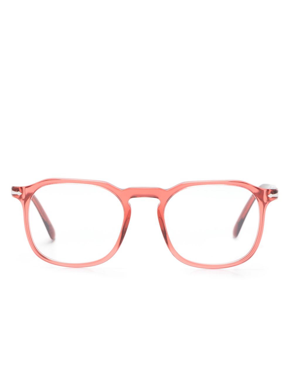 Persol PO3337V 圆形透明镜框眼镜 - 红色