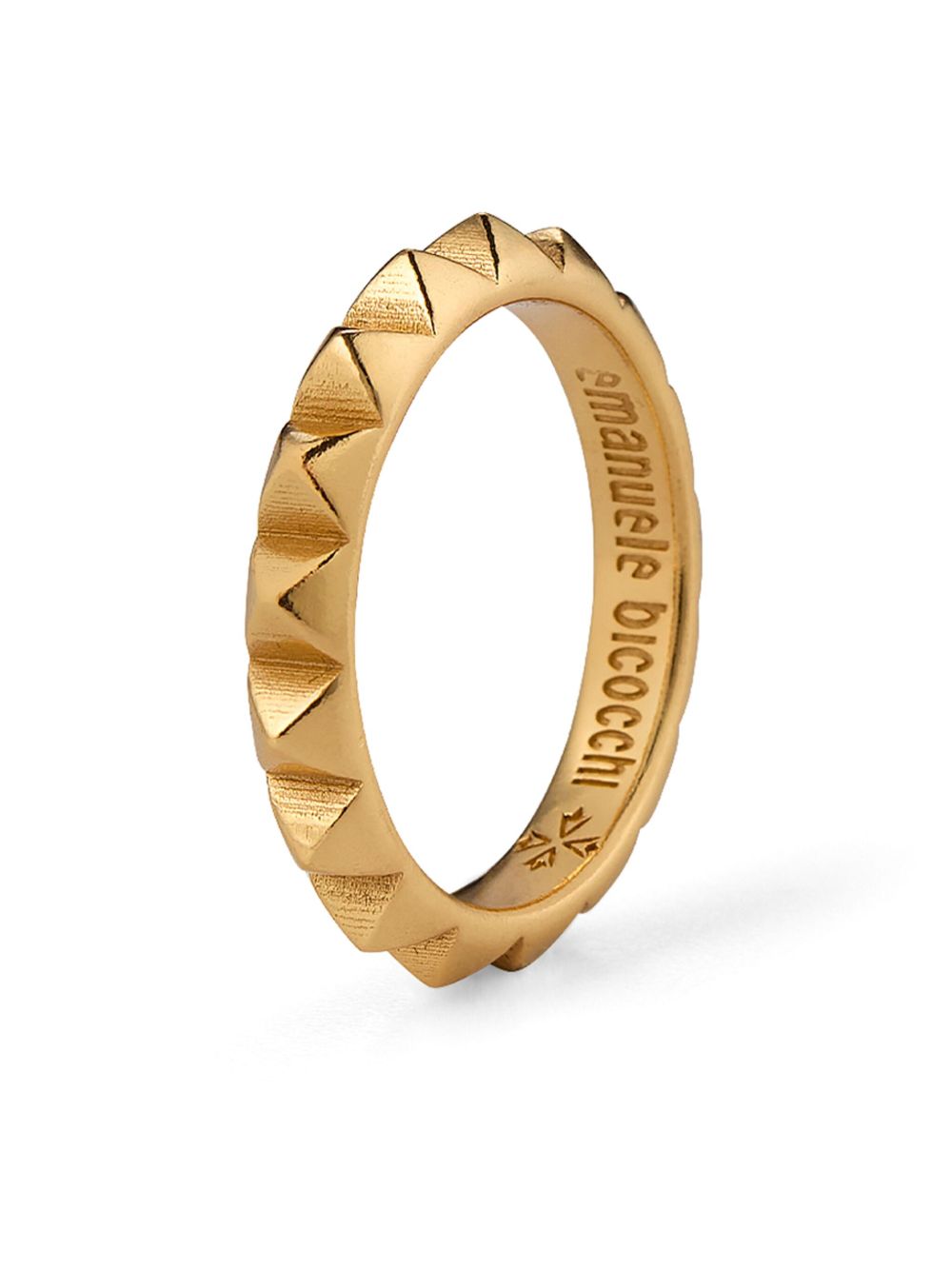 Emanuele Bicocchi logo雕刻指环戒指 - 金色