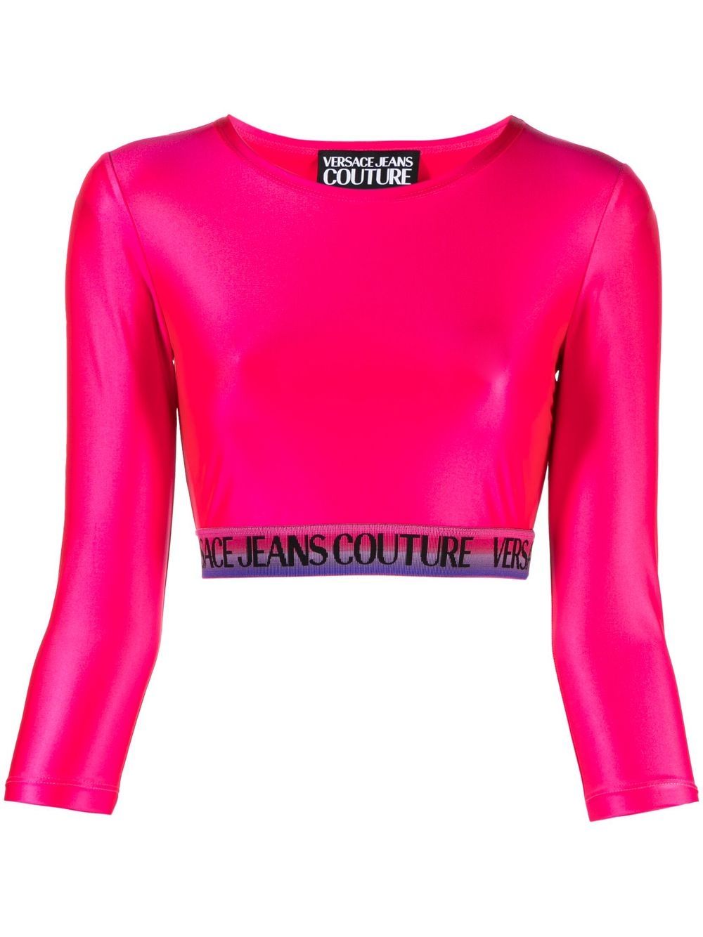 Versace Jeans Couture logo缀饰短款上衣 - 粉色