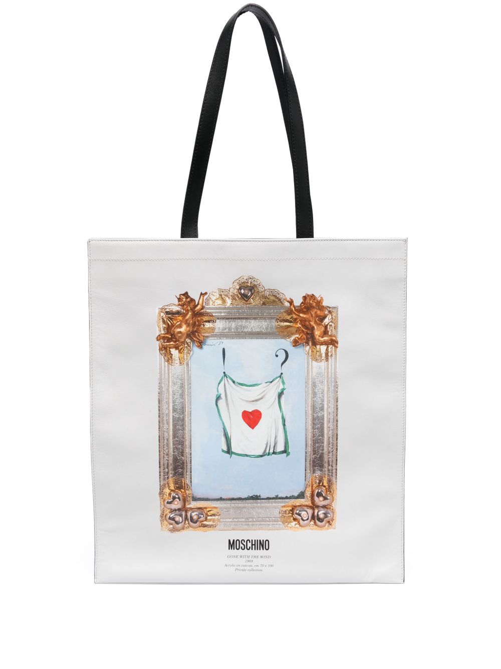 Moschino Gone with the Wind 印花单肩包 - 白色