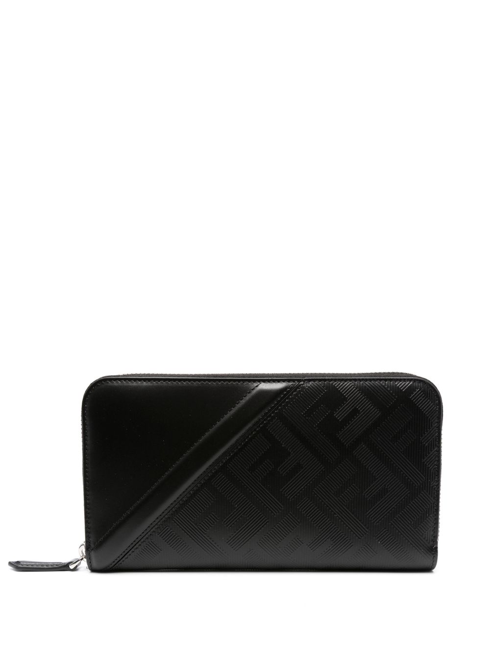 FENDI FF 图案皮质钱包 - 黑色