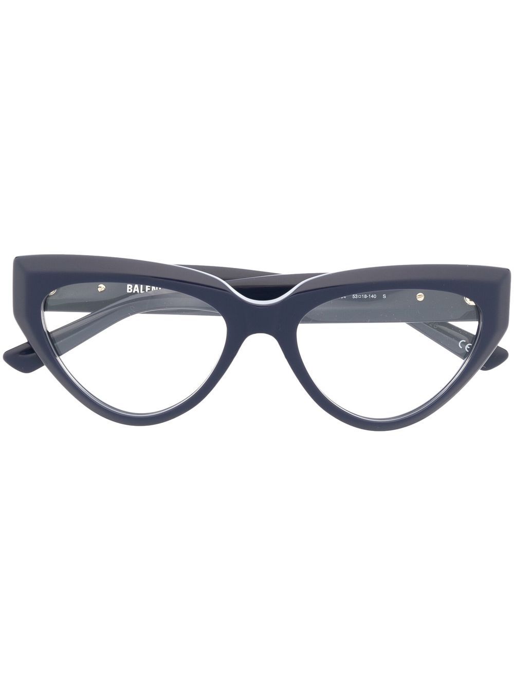 Balenciaga Eyewear logo雕刻猫眼框眼镜 - 蓝色