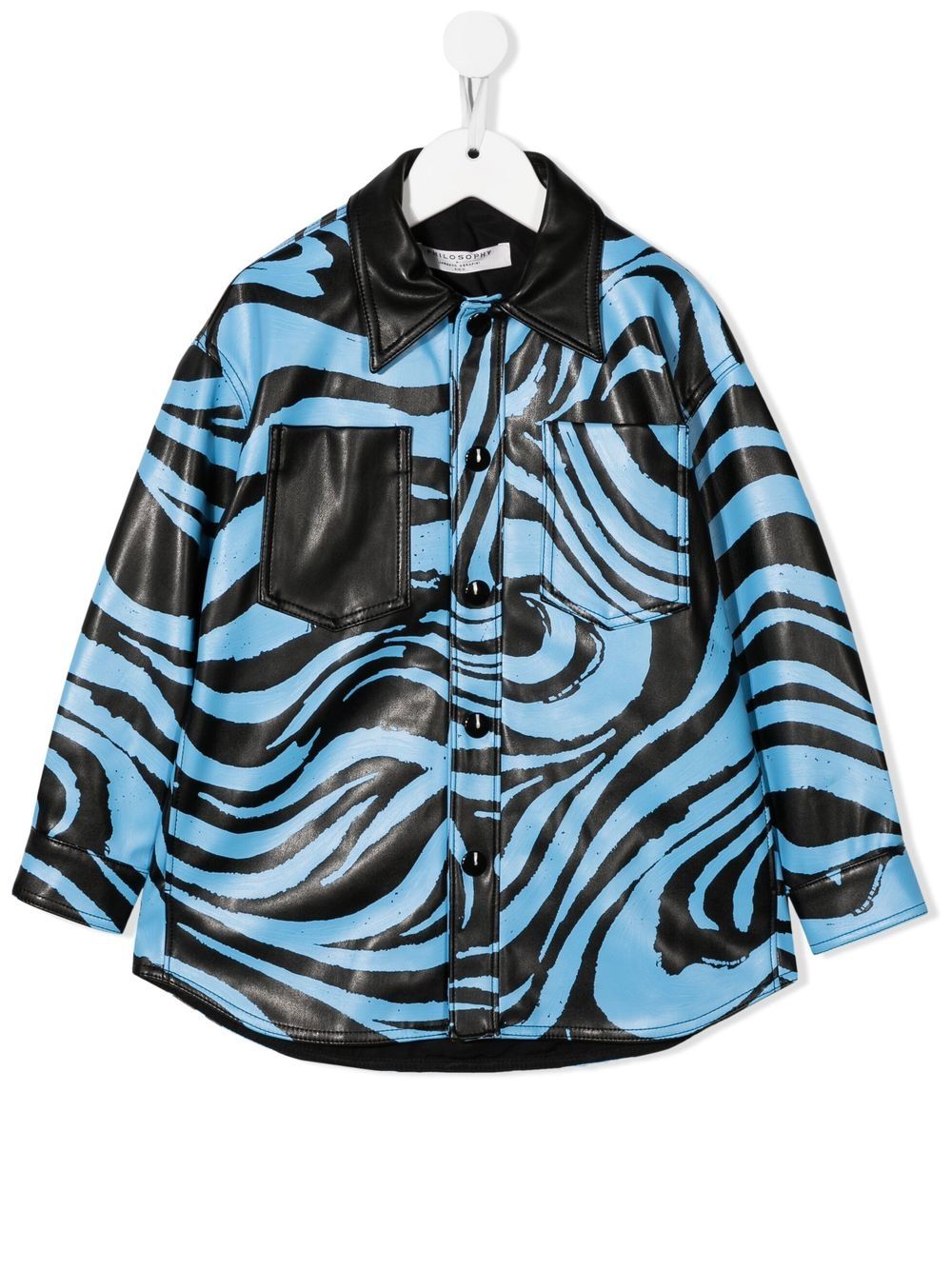 Philosophy Di Lorenzo Serafini Kids 漩涡印花雨衣夹克 - 黑色